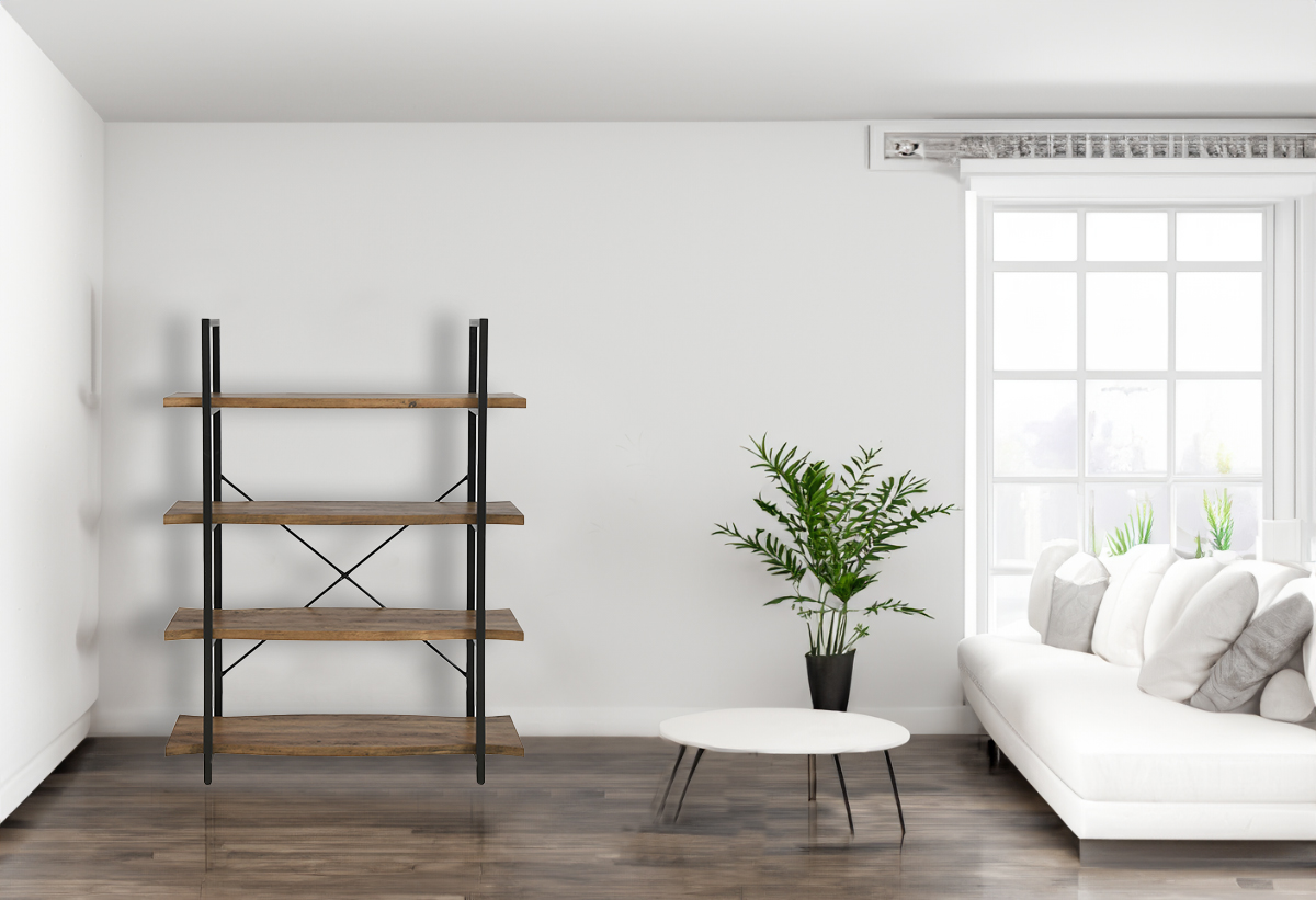 Απεικονίζεται η βιβλιοθήκη σε ένα χώρο.